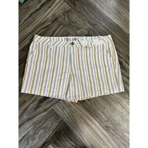 A.n.a New Approach Women’s Shorts Mid Rise Gwen stripe Chino Short Sz 18